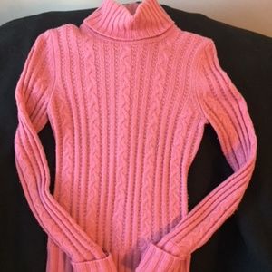 Cable knit turtleneck sweater